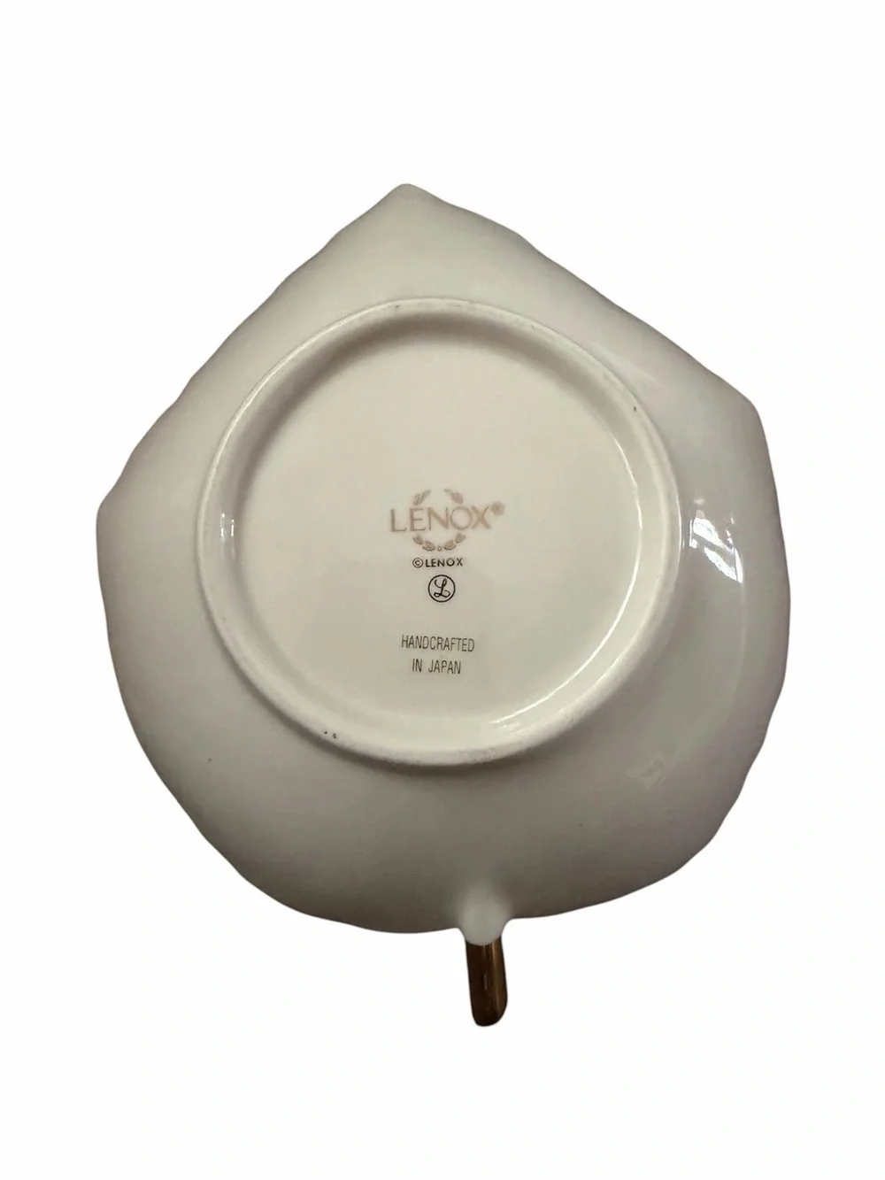 Vintage Lenox Ivory Porcelain Maple Leaf Dish with 24K Gold Trim